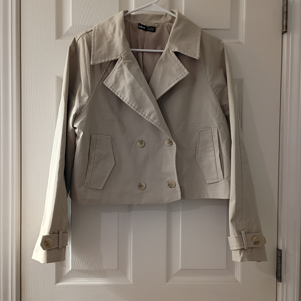 Beige Double-Breasted Women's Jacket
